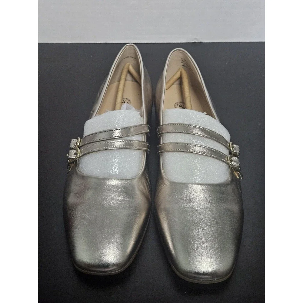 Sz 8 - Bella Vita Davenport Metallic Gold Mary Jane Flats Womens